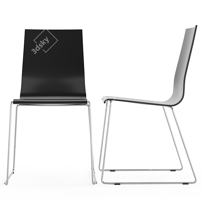 Elegant Kuadra 1158 Plastic Chair 3D model image 6
