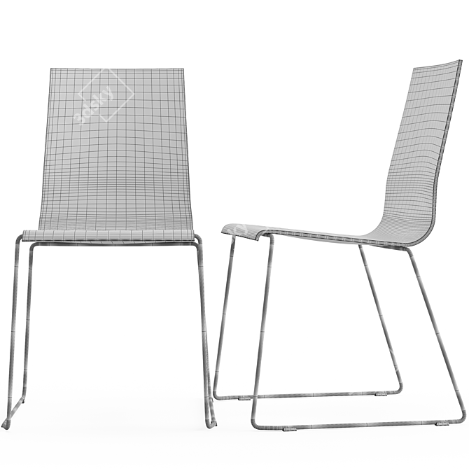 Elegant Kuadra 1158 Plastic Chair 3D model image 7