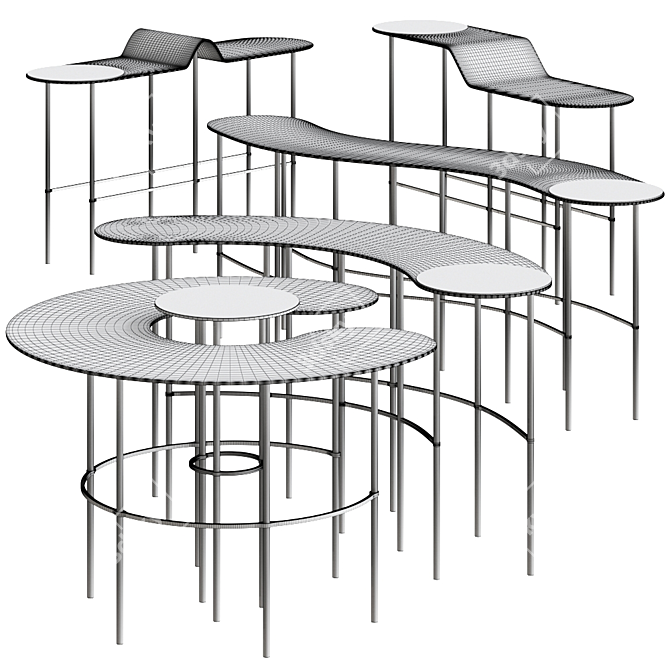 De Castelli Scribble Metal Coffee Table 3D model image 2