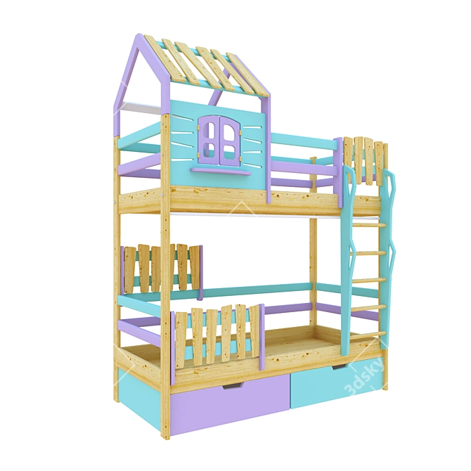 Country House Bunk Bed 3D model image 3