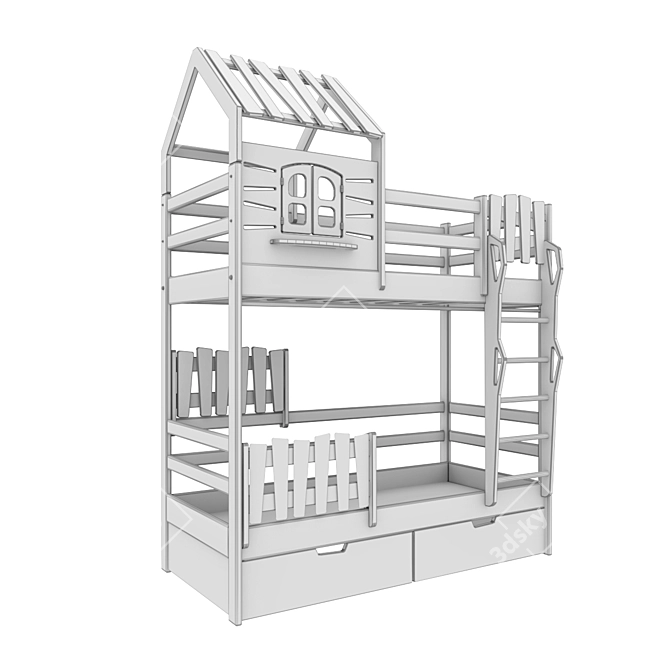 Country House Bunk Bed 3D model image 4