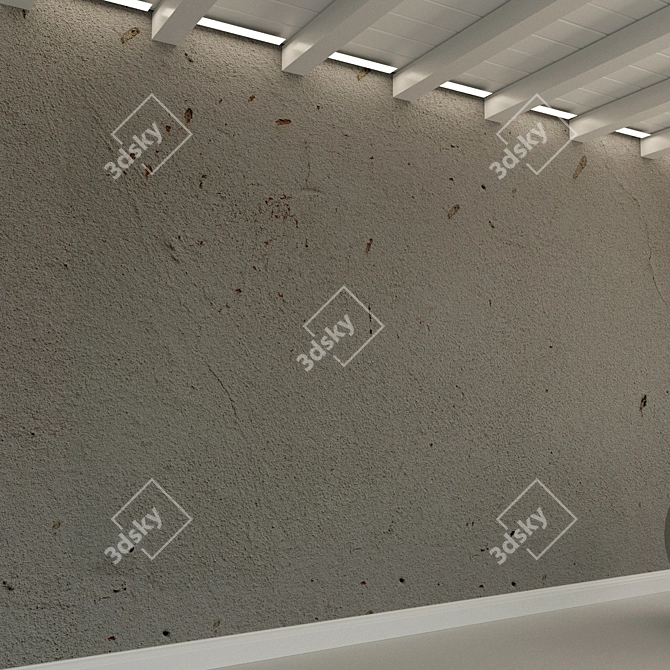 Rough Grey Concrete Wall 3D model image 2