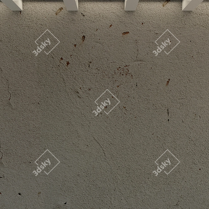 Rough Grey Concrete Wall 3D model image 3