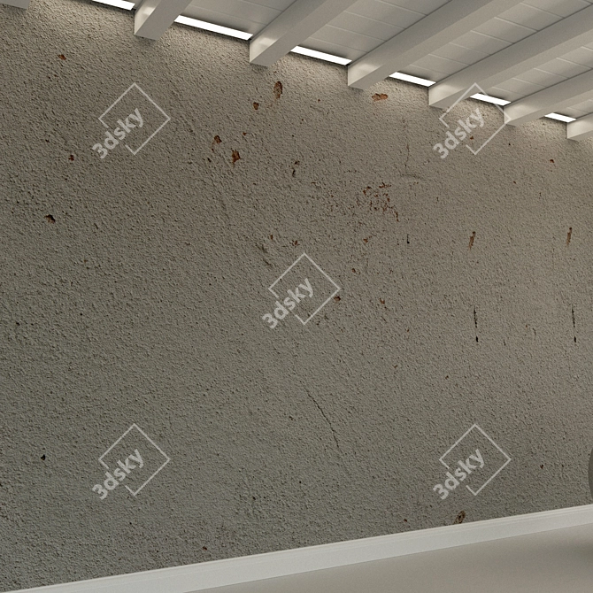 Decorative Old-Plaster Concrete Wall 3D model image 2