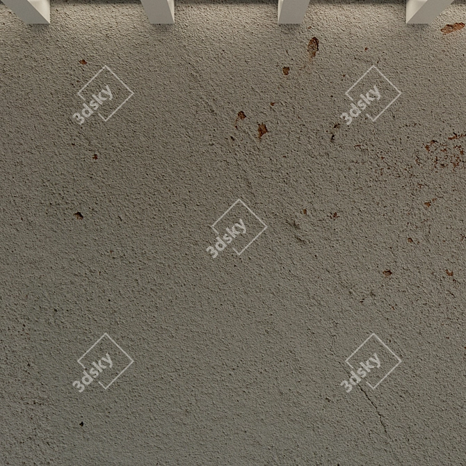 Decorative Old-Plaster Concrete Wall 3D model image 3