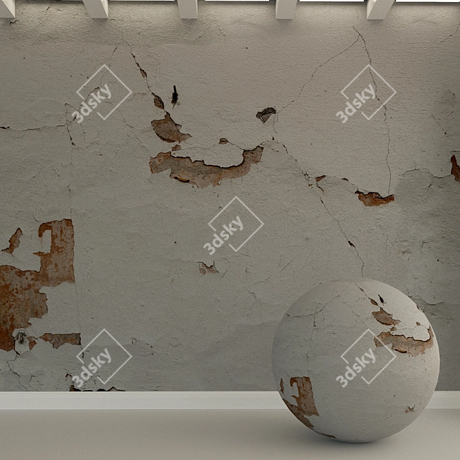 Vintage Concrete Wall Plaster 3D model image 1