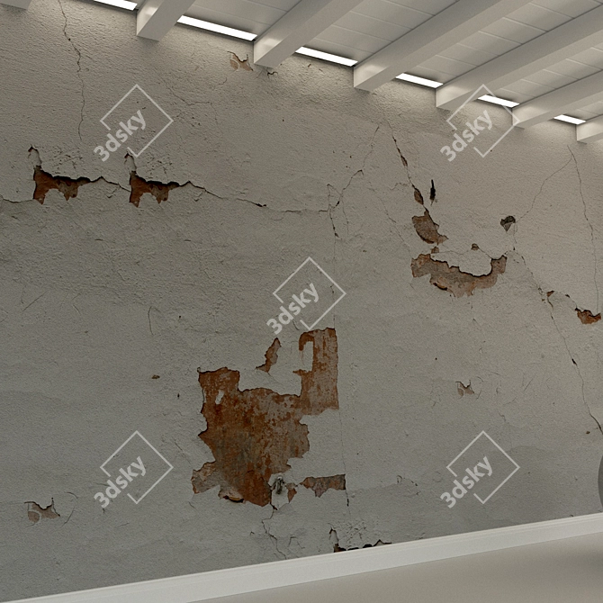 Vintage Concrete Wall Plaster 3D model image 2