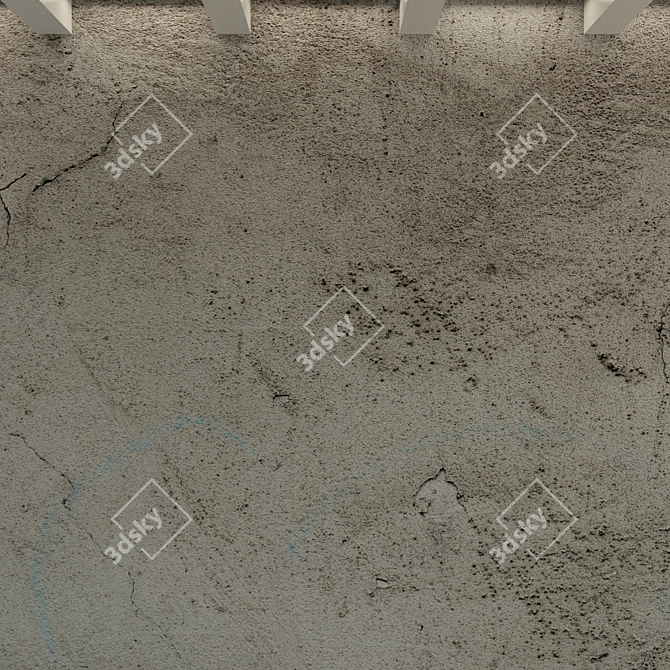 Vintage Concrete Wall Texture Set 3D model image 3