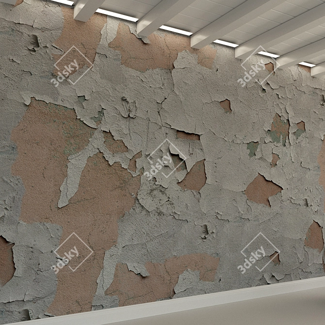 Title: Vintage Concrete Wall Plaster 3D model image 3