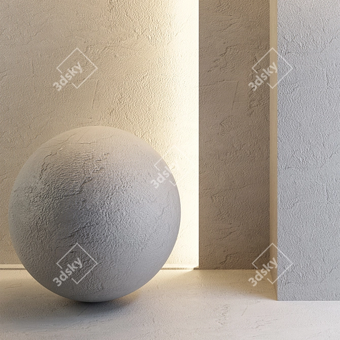 Seamless White Plaster Maps 3D model image 1