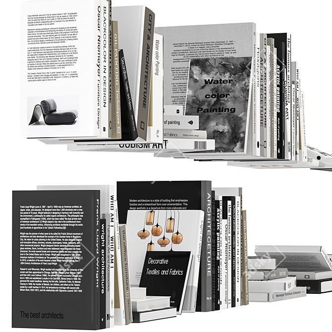 Book Collection Set with Separate Objects 3D model image 5