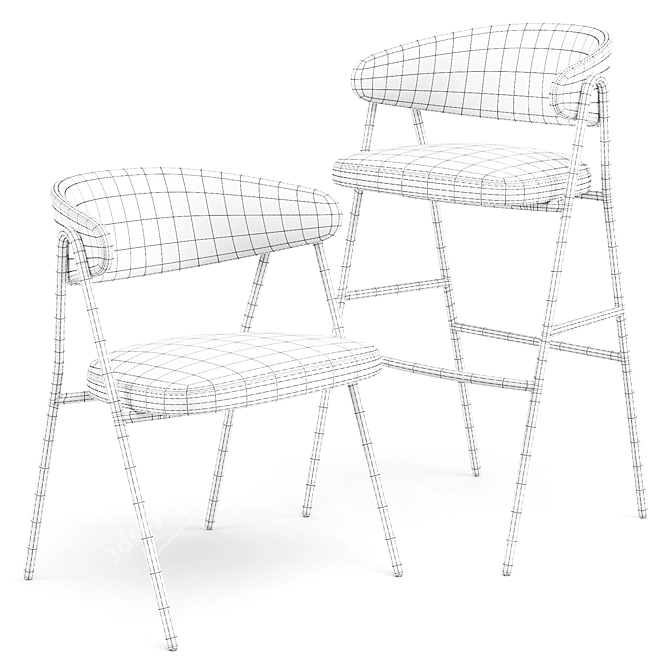 Chia: Stylish Dining Chair and Bar Stool 3D model image 5