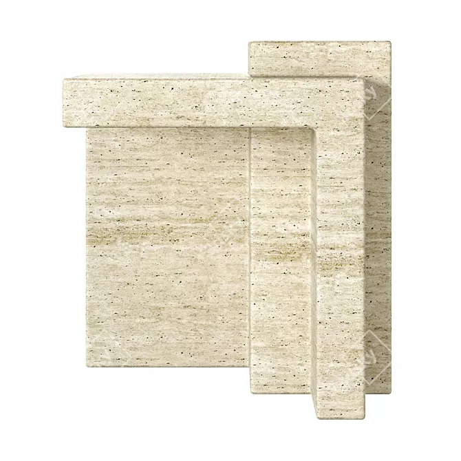 Chic Travertine Accent Table: Modern Minimalism 3D model image 7