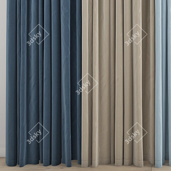 Polygonal Curtain Model: High Quality, Multiple Formats 3D model image 2