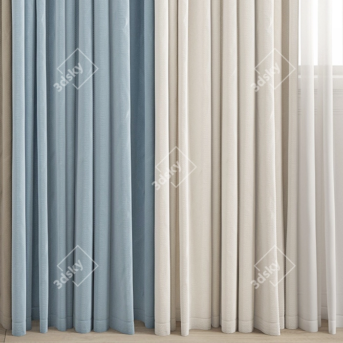 Polygonal Curtain Model: High Quality, Multiple Formats 3D model image 3