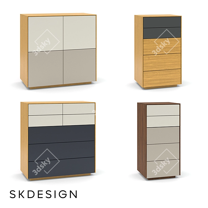 Elegant Dante Chest of Drawers 3D model image 1