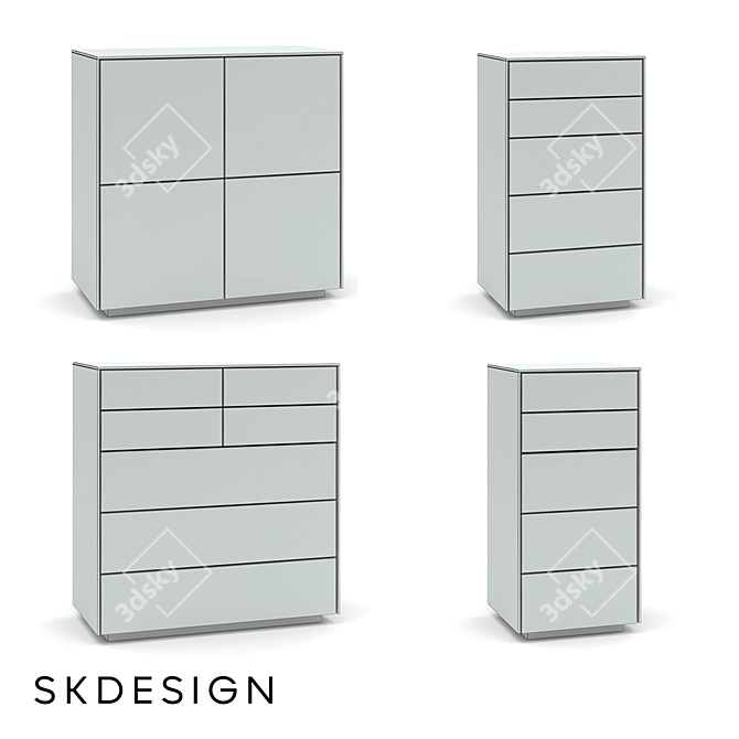 Elegant Dante Chest of Drawers 3D model image 3