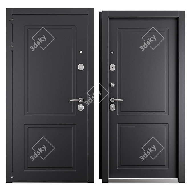 Scandi 2 Holz Entrance Metal Door 3D model image 3