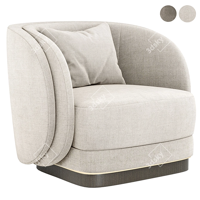 Elegant Ambrose Armchair: Perfect Blend of Style and Comfort 3D model image 1