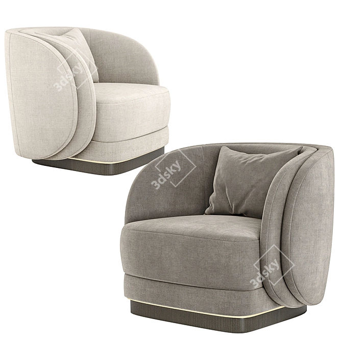 Elegant Ambrose Armchair: Perfect Blend of Style and Comfort 3D model image 3