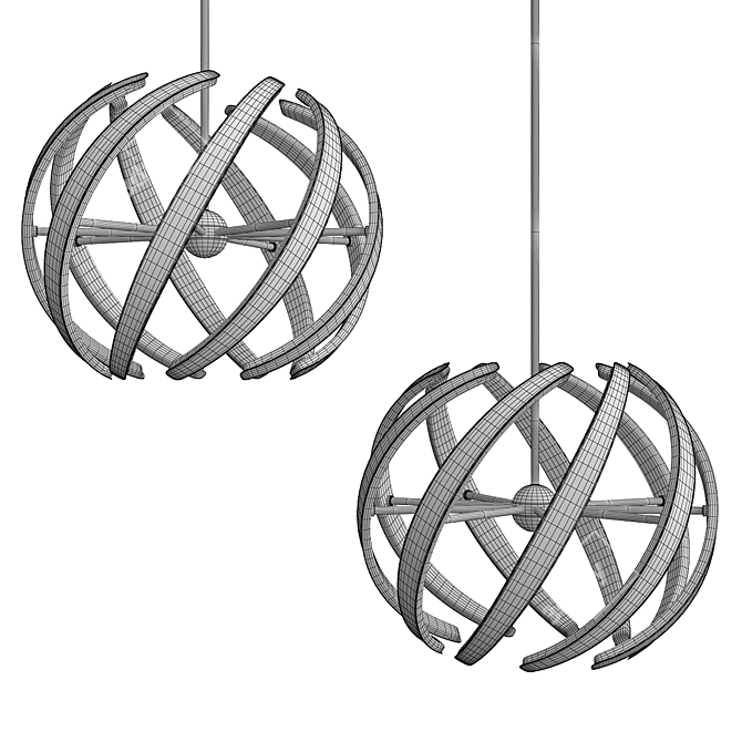 Swirl LED Pendant Light 3D model image 2