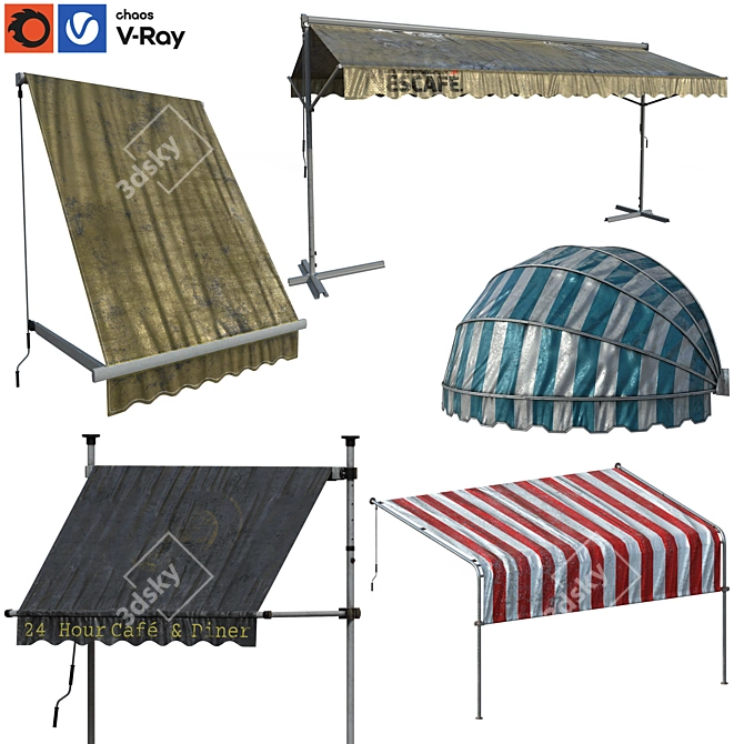 Versatile Awning Set Kit - Vol.09 3D model image 1