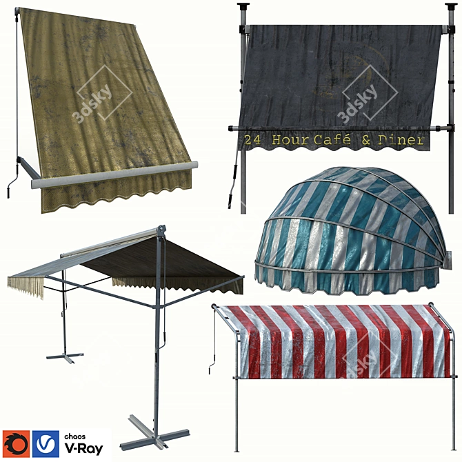 Versatile Awning Set Kit - Vol.09 3D model image 7