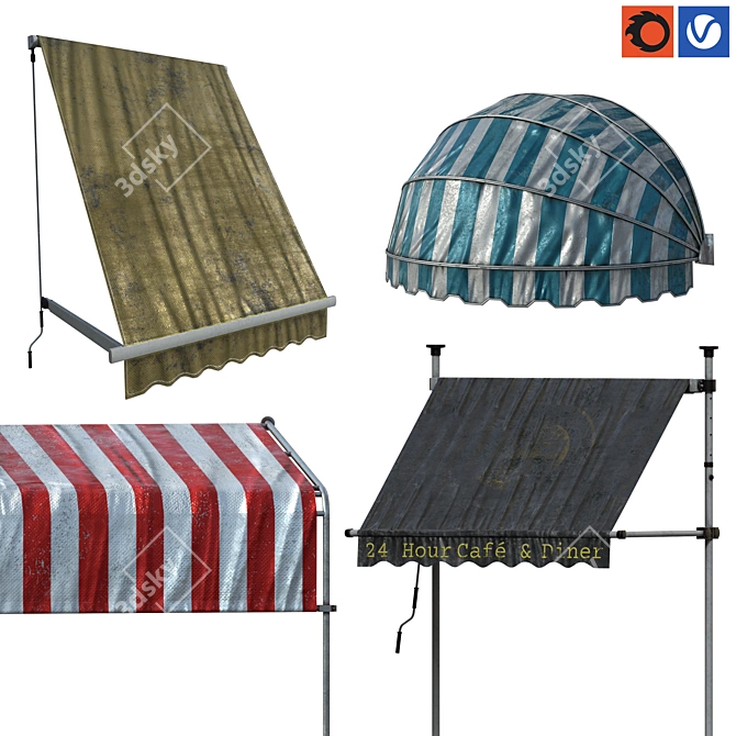 Versatile Awning Set Kit - Vol.09 3D model image 15