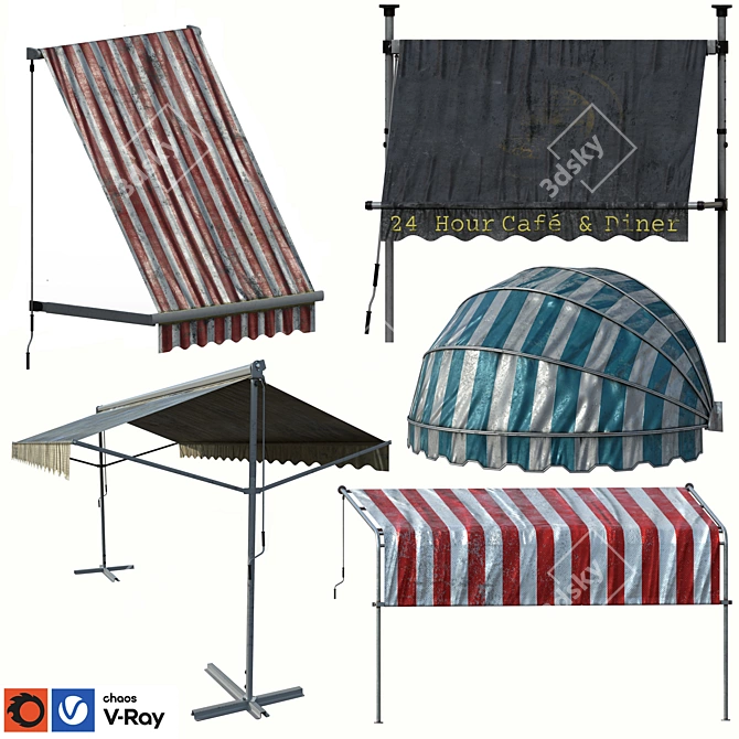 Versatile Awning Set Kit - Vol.09 3D model image 16