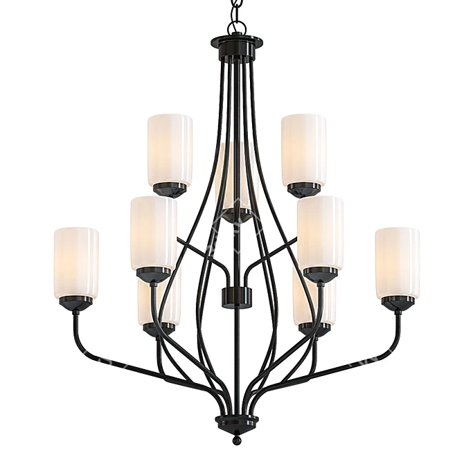 Luxurious Cardinal 9-Light Chandelier 3D model image 1