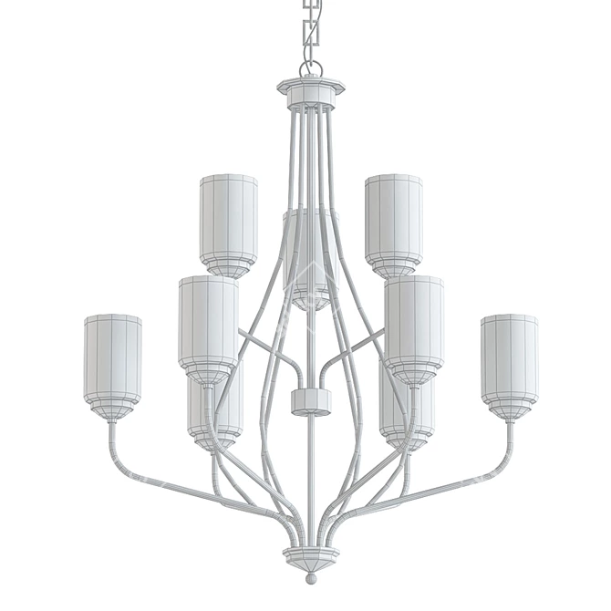 Luxurious Cardinal 9-Light Chandelier 3D model image 2