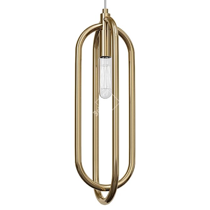 Industrial-inspired Tube Pendant Light 3D model image 1