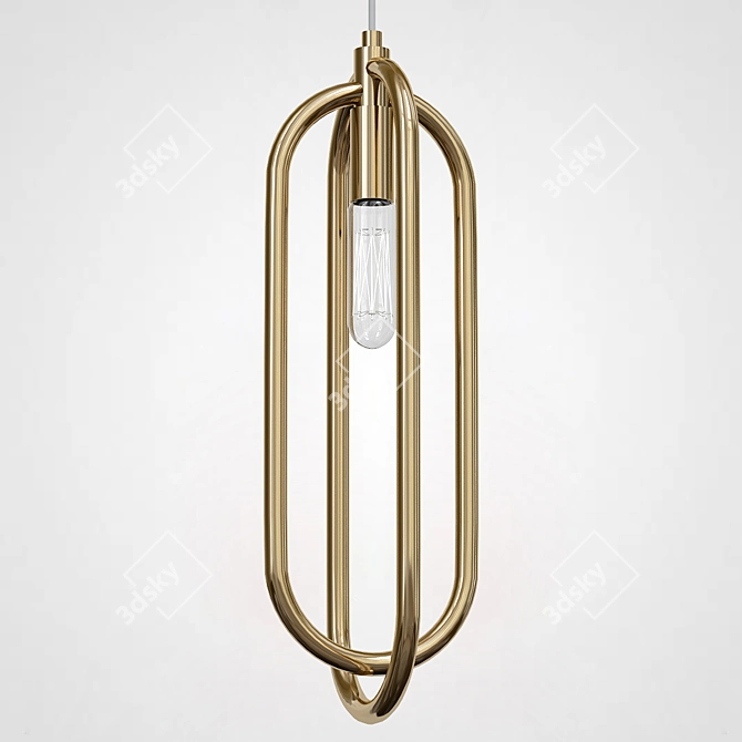 Industrial-inspired Tube Pendant Light 3D model image 2