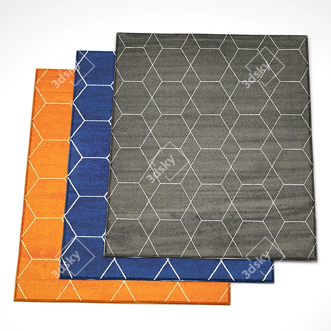 Moroccan Geometric Rug: Lattice-inspired Modern Design 3D model image 1