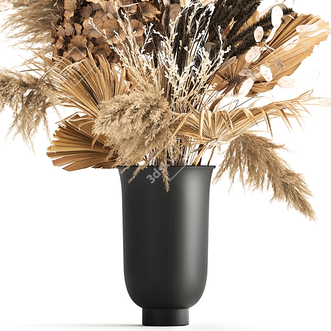Elegant Dried Floral Bouquet 3D model image 3