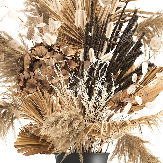 Elegant Dried Floral Bouquet 3D model image 4