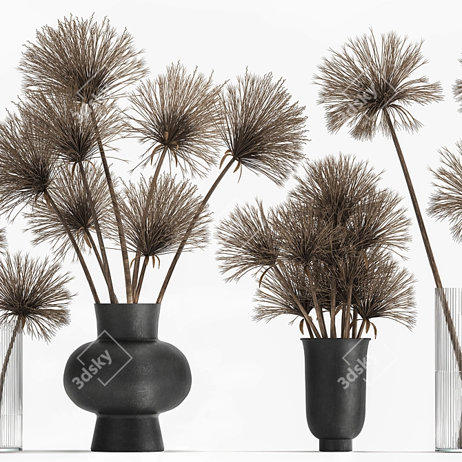 Elegant Papyrus Bouquet 3D model image 2