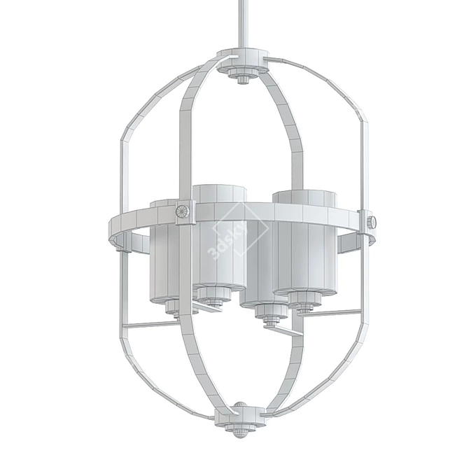 Boho 4-Light Foyer Pendant 3D model image 2