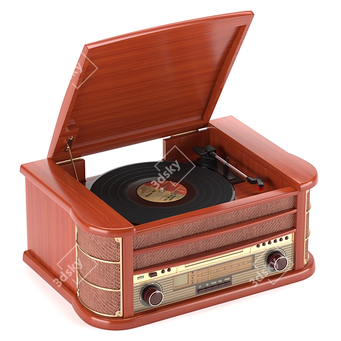 Vintage Vinyl Player 3D model image 1