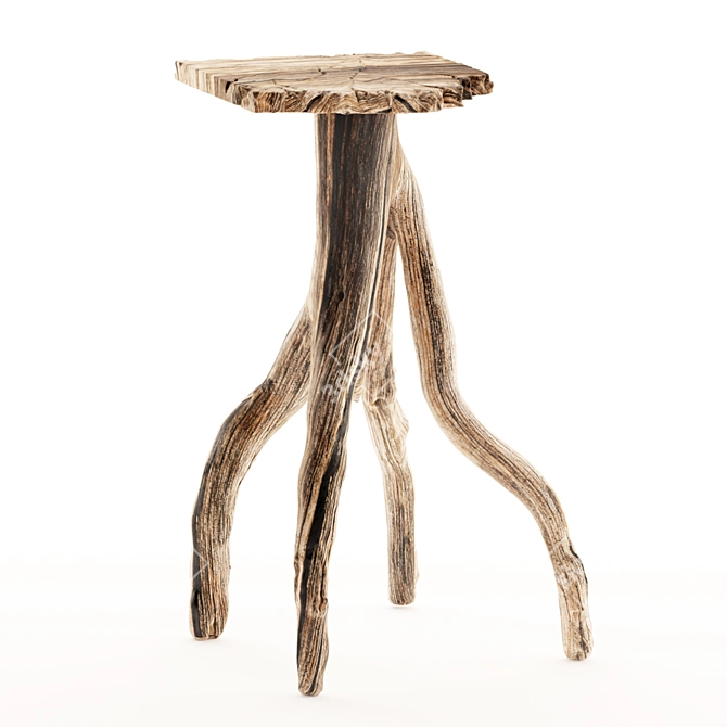 Rustic Charm Side Table 3D model image 2