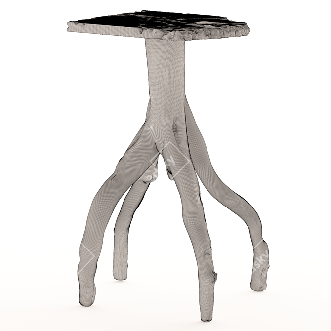 Rustic Charm Side Table 3D model image 5