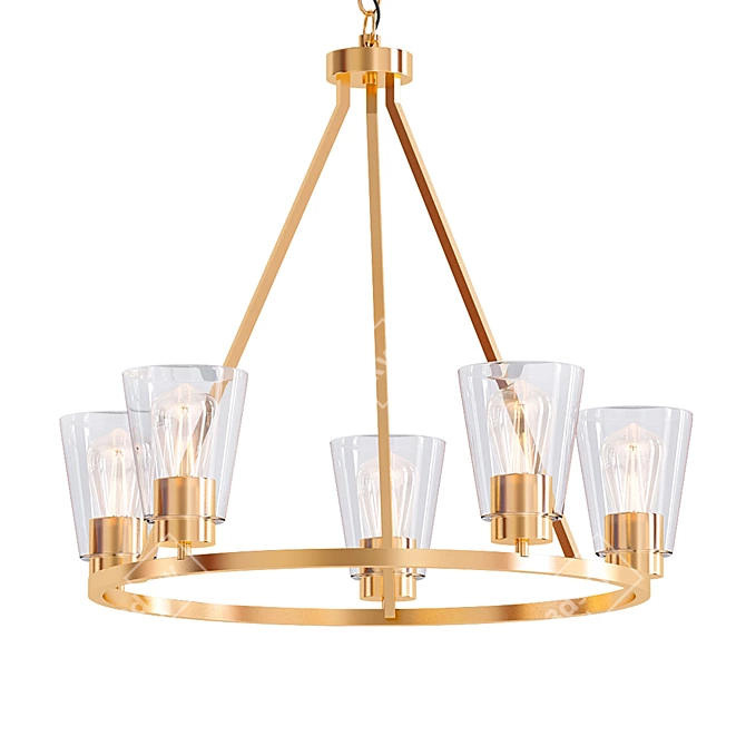 Elegant Calhoun 5-Light Chandelier 3D model image 1