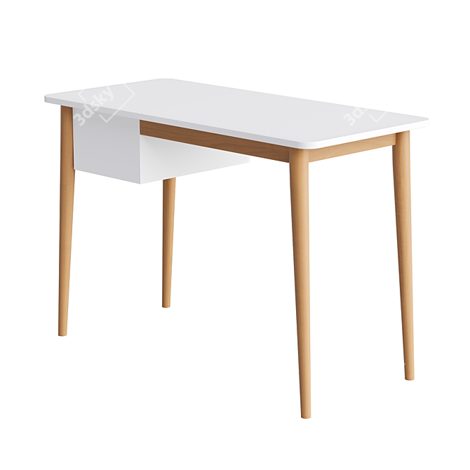 Scandinavian Style Kids Writing Table 3D model image 3