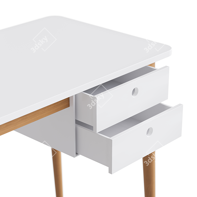 Scandinavian Style Kids Writing Table 3D model image 4