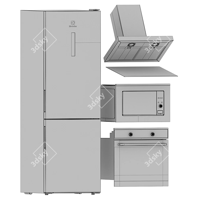 Electrolux Kitchen Appliance Bundle 3D model image 7