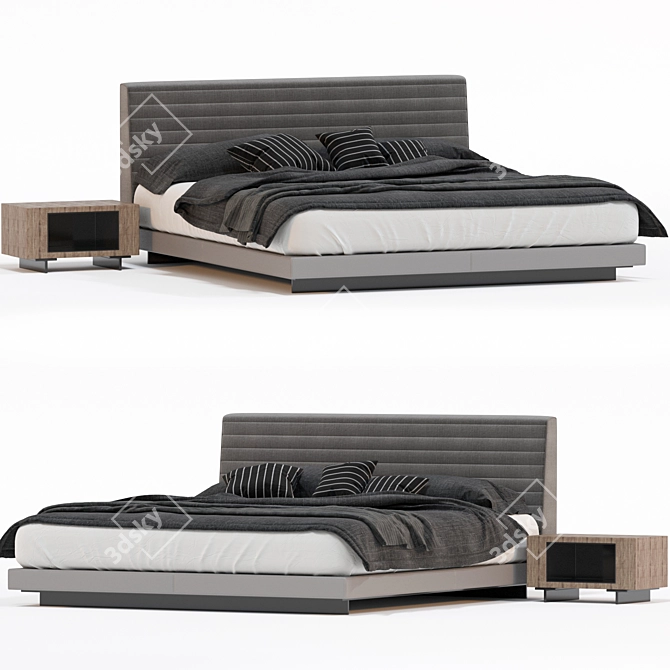 Modern Roger Bed for Interior 3D model image 5