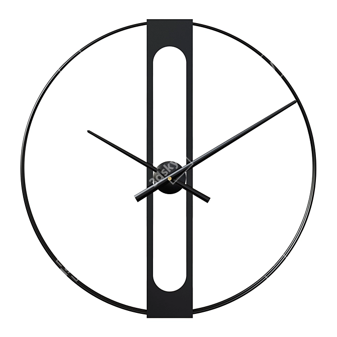 Golden Elegance Wall Clock 3D model image 1