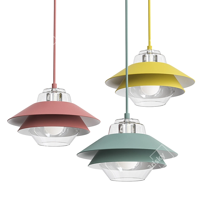 Sleek UFO Pendant Light 3D model image 1