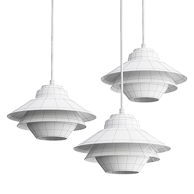 Sleek UFO Pendant Light 3D model image 3