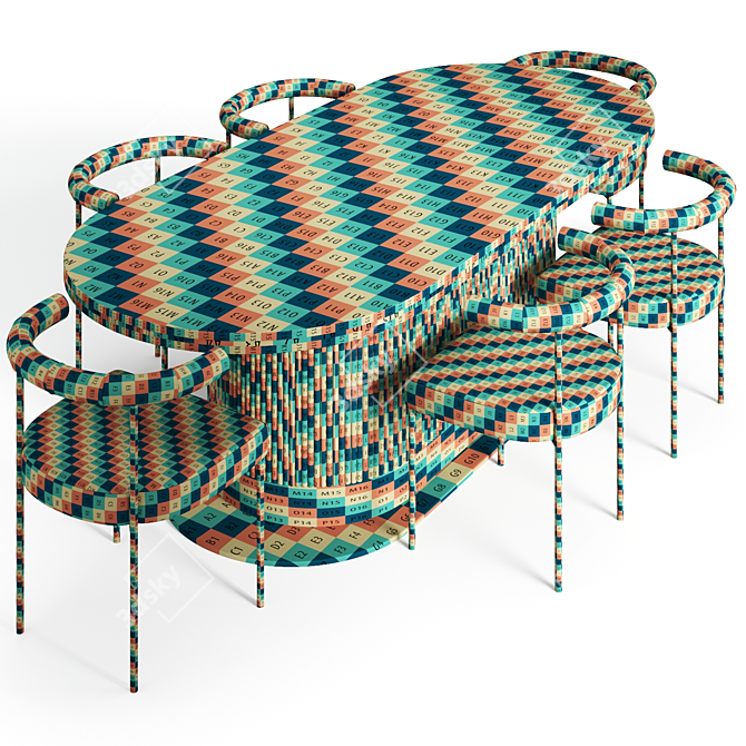 Elegant Cocoon Table & Kashmir Chair 3D model image 4